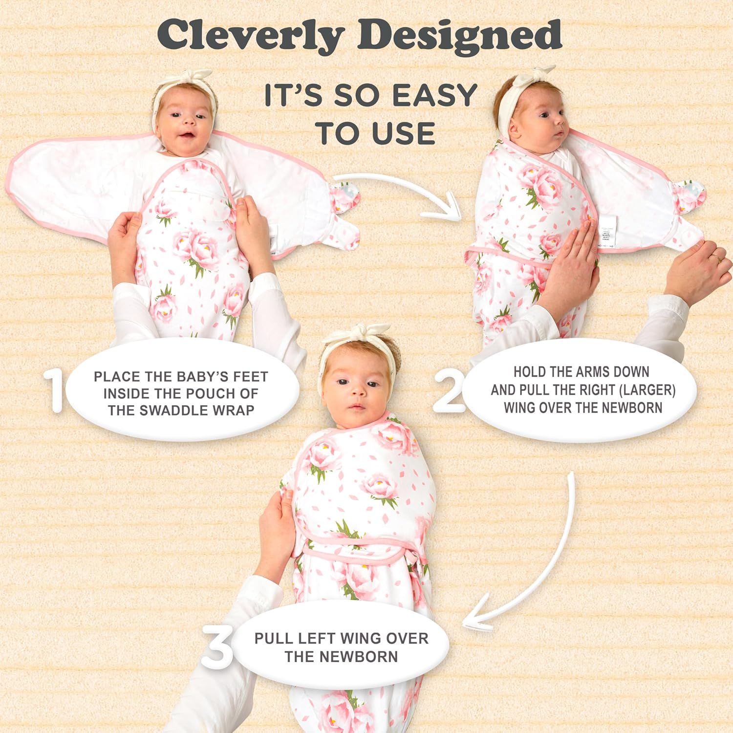 Bublo Baby Organic Preemie Swaddles 4-7 lbs - 3-Pack Premature Babies Swaddle Sleep Sack