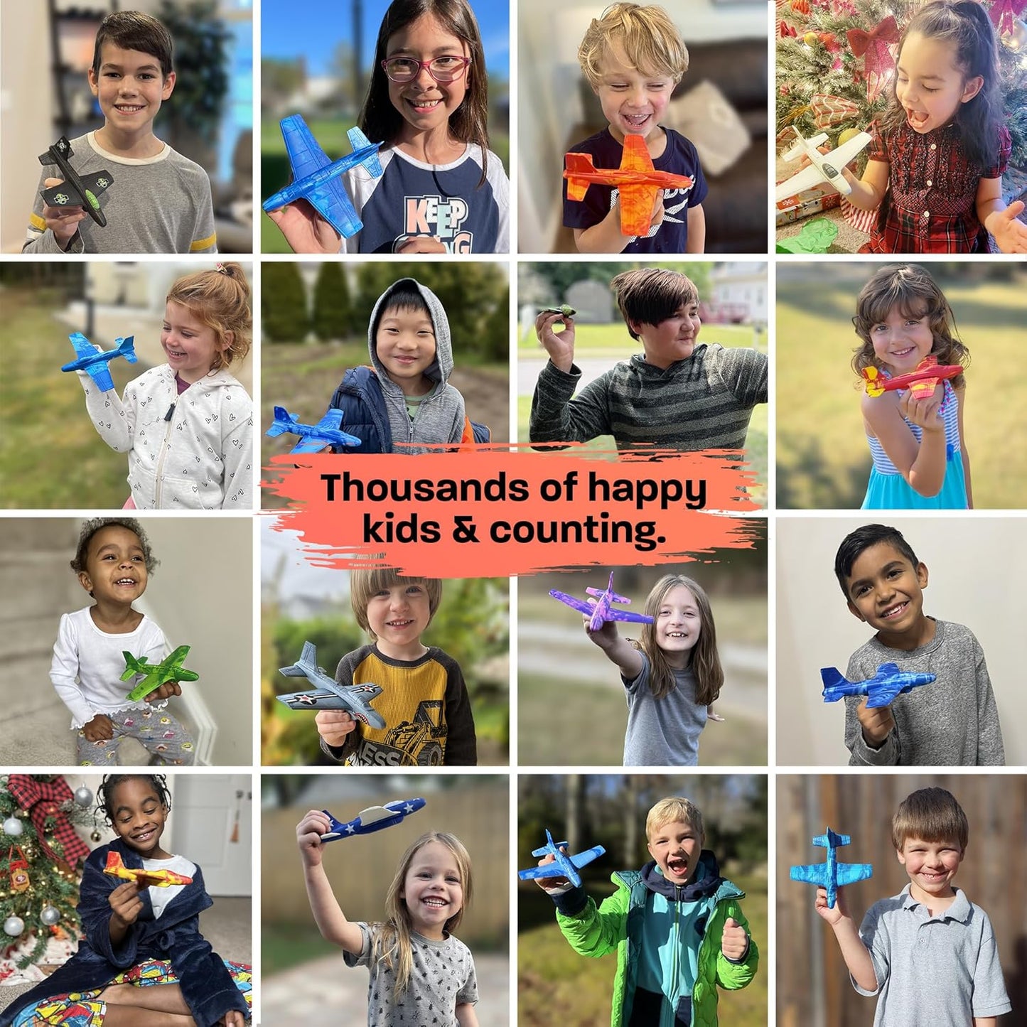 Airplane Toy Foam Glider Plane for Kids: Pool Toys & Coolest Gift For 7 Year Old Boys & Girls - Beach Toys Gift Ideas For All Ages - Summer Yard Games Gifts for Age 3 4 5 6 7 8 9 10 11 12 Year Old