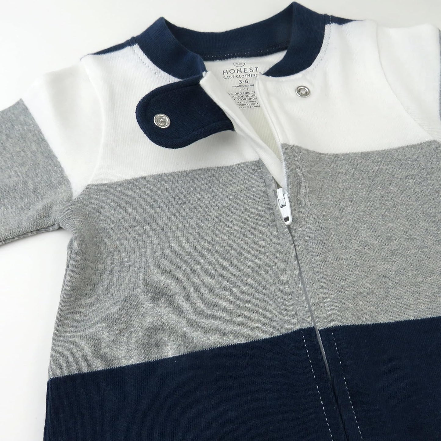 HonestBaby Baby Sleep N' Play One-Piece Zip-Front Footed Organic Cotton Pajama Sleeper