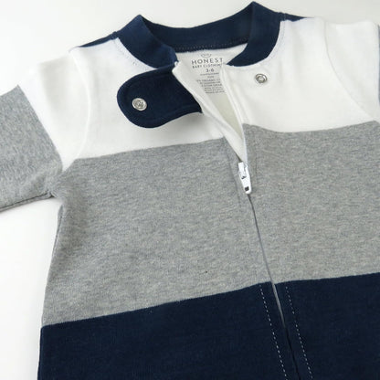 HonestBaby Baby Sleep N' Play One-Piece Zip-Front Footed Organic Cotton Pajama Sleeper