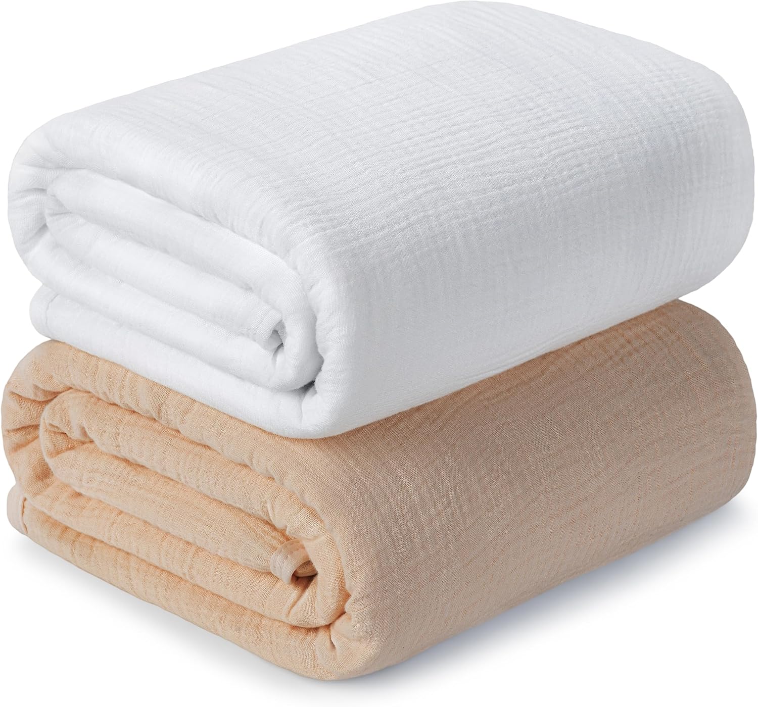 Muslin Swaddle Blankets for Newborn, 2 Pack Breathable Soft Receiving Blanket, Large 41 x 41 inches