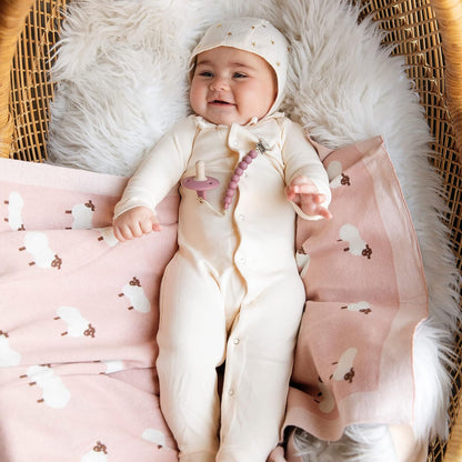 Luxury Knit Baby Receiving Blanket - 100% Cotton Soft Cozy Lightweight Receiving Swaddler Crib