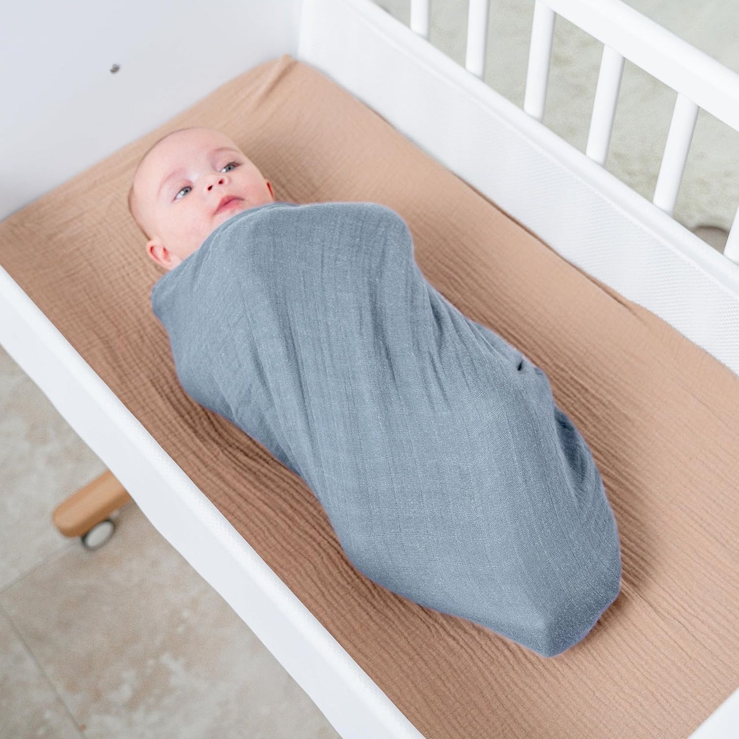 Comfy Cubs Muslin Swaddle Blankets Pack of 2 - 47 x 47 Inch Soft Cotton Baby Blanket Set, Large Multipurpose Wraps for Newborns - Self-Soothing Swaddles for Newborns - Pacific Blue & Fern