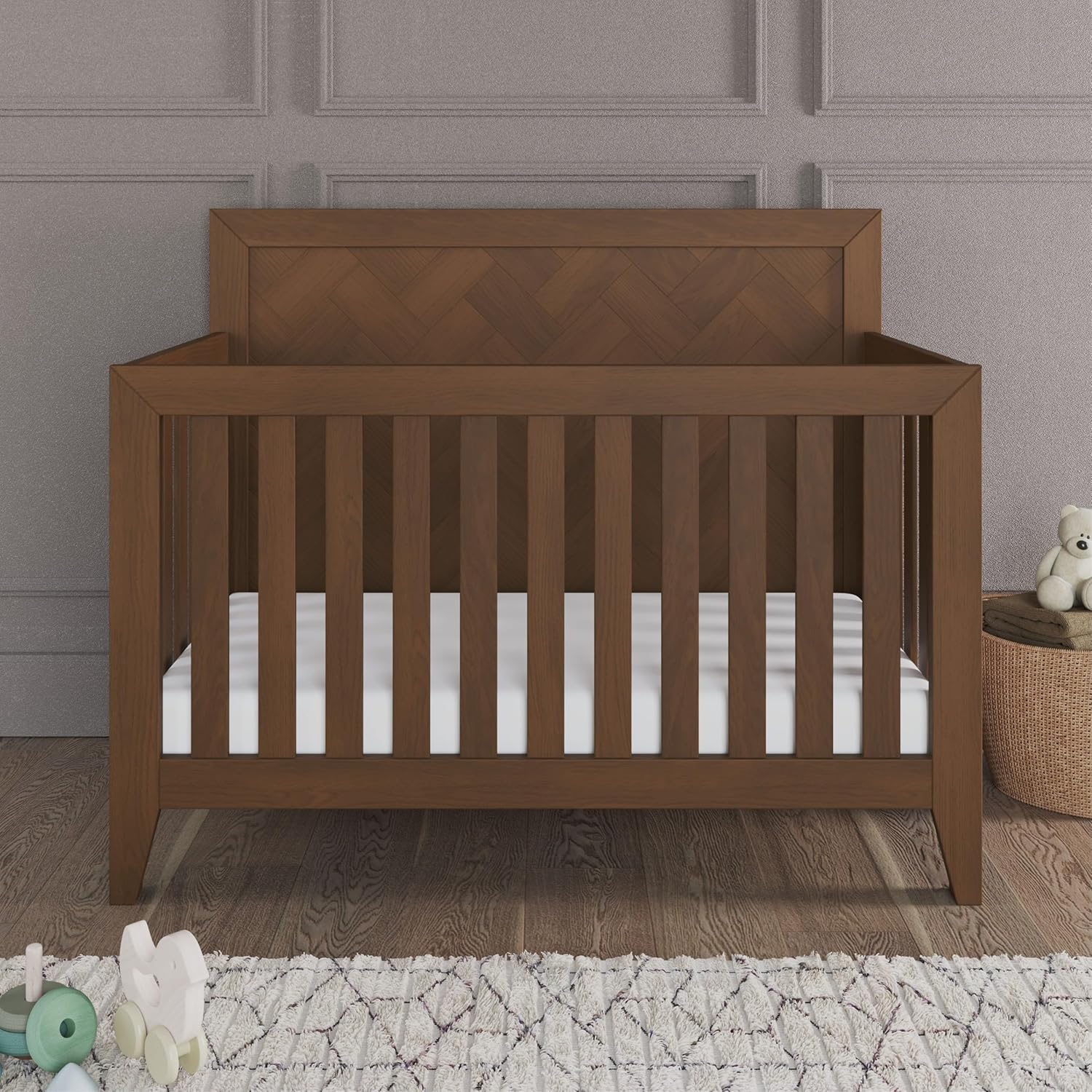 Child Craft Kieran 4-in-1 Convertible Crib, Baby Crib Converts to Day Bed, Toddler Bed and Full