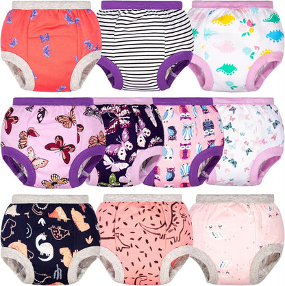 BIG ELEPHANT Potty Training Underwear - 10 Pack, 100% Cotton Absorbent Unisex Toddler Pee Pants for Boys Girls