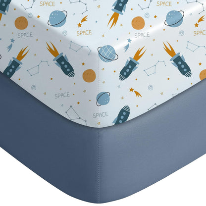 Yoofoss Baby Crib Sheets for Boys Girls, Fitted Crib Sheet 2 Pack for Standard Crib and Toddler