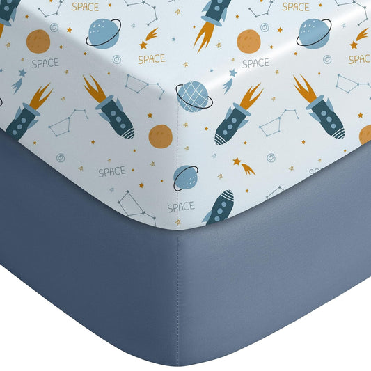 Yoofoss Baby Crib Sheets for Boys Girls, Fitted Crib Sheet 2 Pack for Standard Crib and Toddler