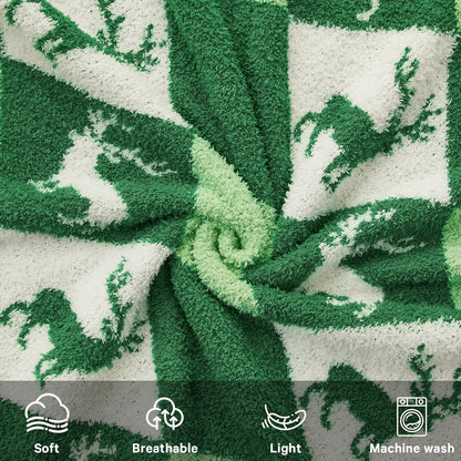 CYMULA Christmas Knit Throw Blanket - Super Soft Cozy Fuzzy Blankets for Couch, Sofa & Bed, Holiday