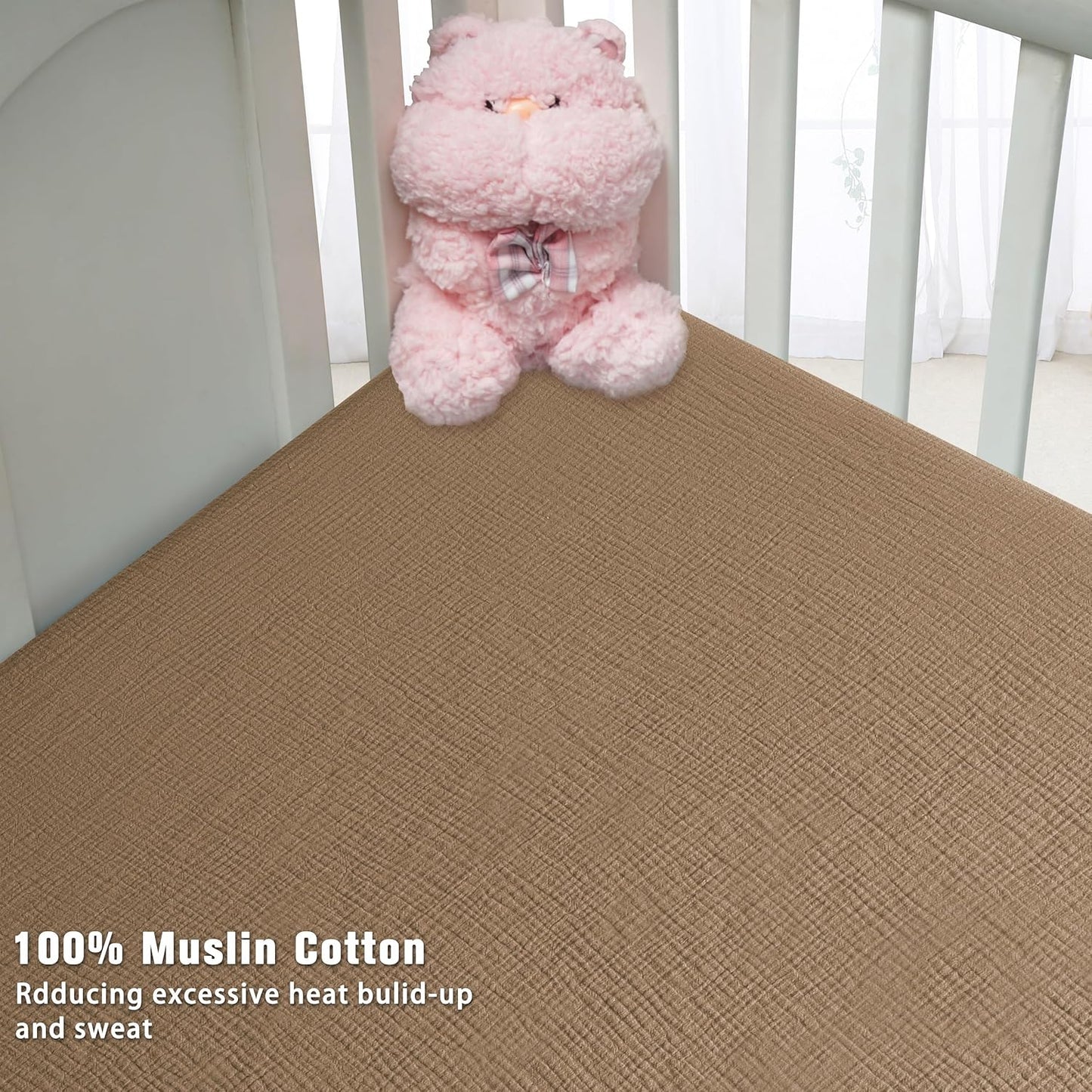 Muslin Crib Sheets for Boys Girls 100% Cotton Fitted Baby Crib Sheet 2 Pack Soft and Breathable for