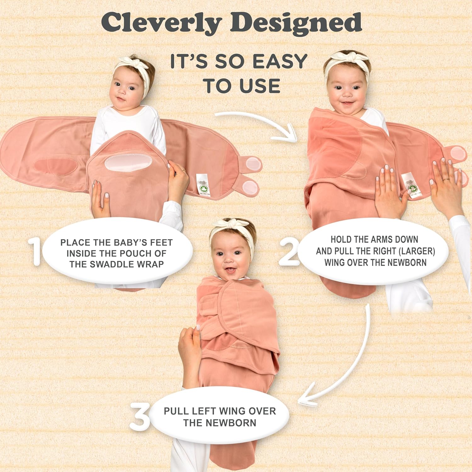 Bublo Baby Swaddles for Newborns – 3-Pack Infant Swaddles 0-3 Months – Adjustable Swaddle Sleep