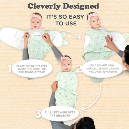 Bublo Baby Swaddles for Newborns – 3-Pack Infant Swaddles 0-3 Months – Adjustable Newborn Swaddle