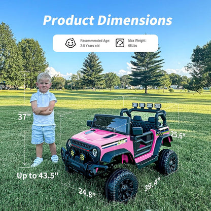 24V Kids Ride on Car, Kids Electric Vehicles Car Ride on Toy Truck for Toddlers w/Remote Control, 400W Motor - Light Pink