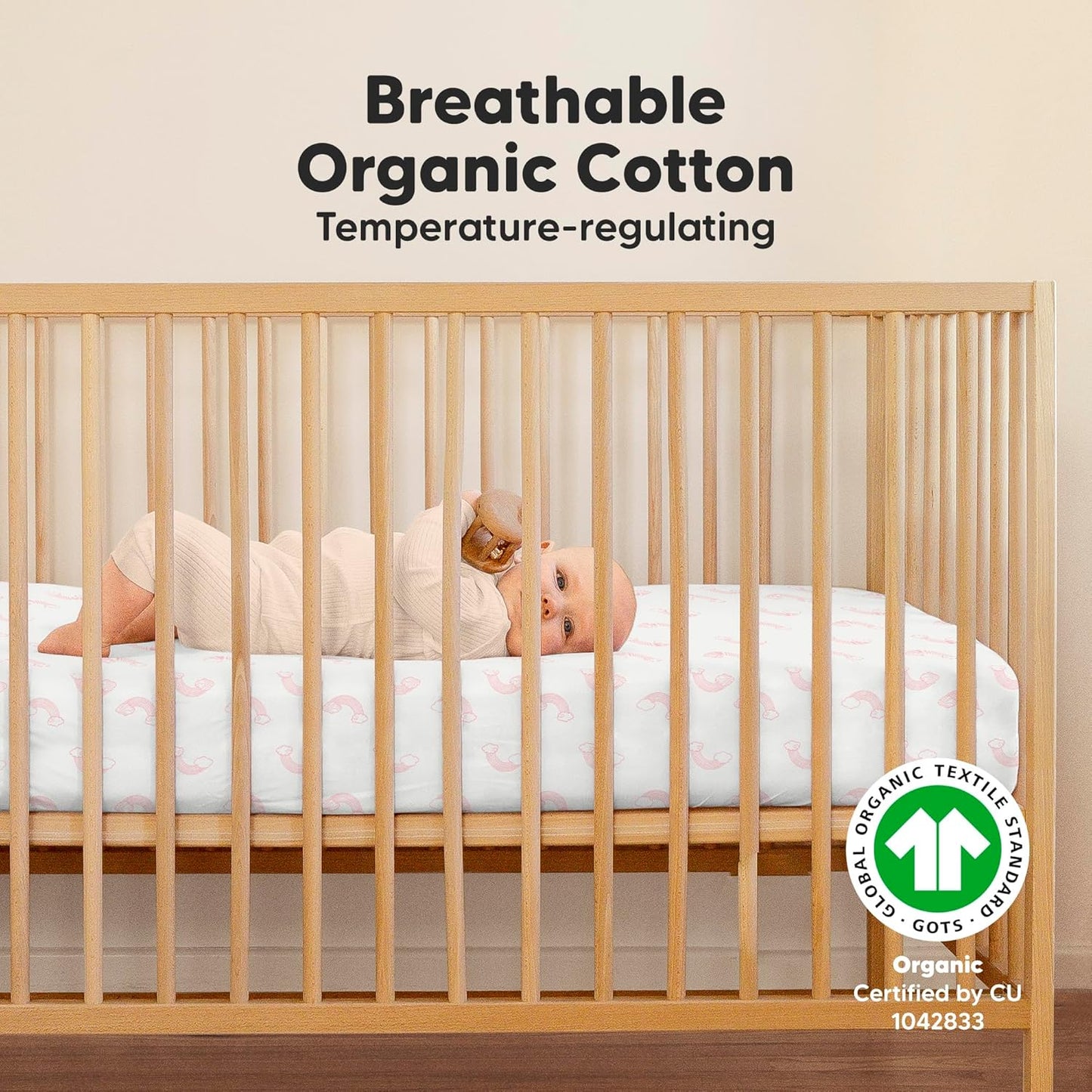 KeaBabies 2-Pack Organic Crib Sheets for Boys, Girls - 52x28 Fitted Crib Mattress Sheet Neutral
