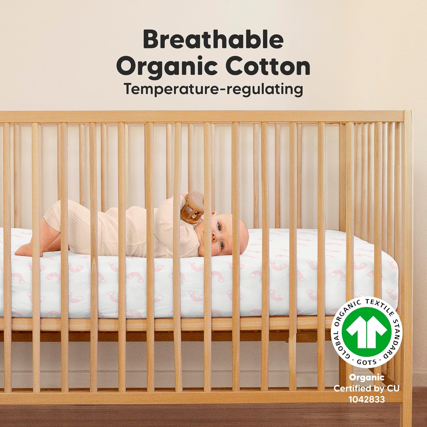 KeaBabies 2-Pack Organic Crib Sheets for Boys, Girls - 52x28 Fitted Crib Mattress Sheet Neutral