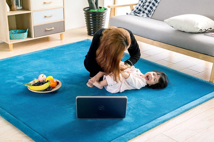 Baby Play Mat, V-mix Handmade weaving Plush Foam Play Crawling Rugs for Baby, Children Play Blanket, Yoga Mat, Exercise Mat-Cushy- Soft & Thick Hypoallergenic, Non-toxic