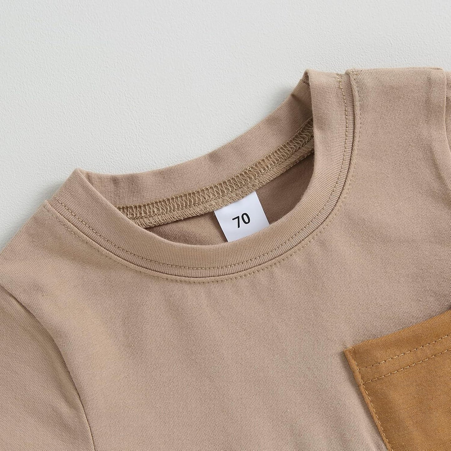 fhutpw Baby Toddler Boy Clothes Summer Outfits 6 12 18 24 Months Patchwork Short Sleeve T Shirt & Shorts Sets with Pockets