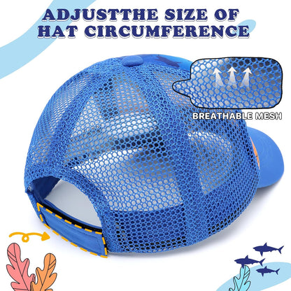 Duoyeree Toddler Baseball Cap Baby Cap Sun hat Print Dinosaur Pattern and Solid Color hat Kids boy Girl Age 0-8t