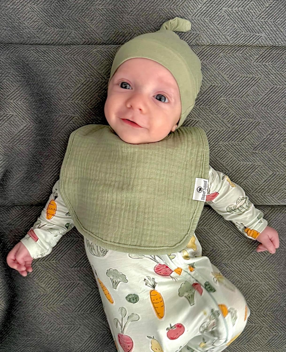 DiaperSquad's Baby Bibs for Drooling and Teething, Bibs for Boys, Baby Girl - Solid Cotton Baby Drool Bibs