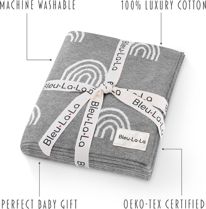 Gender Neutral Receiving Blanket 100% Cotton Buttery Soft Cozy Receiving Swaddle Crib Stroller