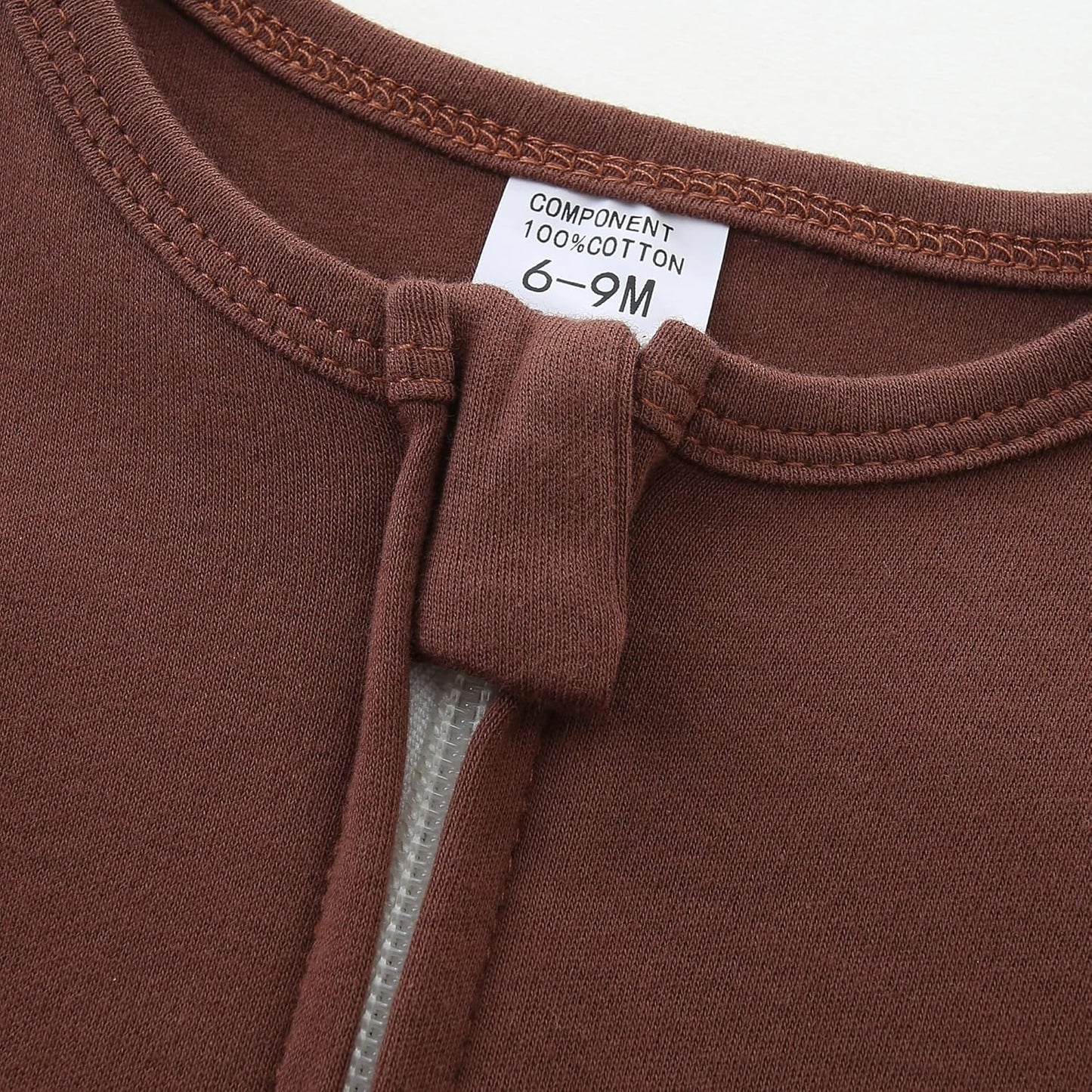 Baby Romper 100% Organic Cotton Pajamas One Piece Long Sleeve Zipper Footie Onesie for 0~12M Baby