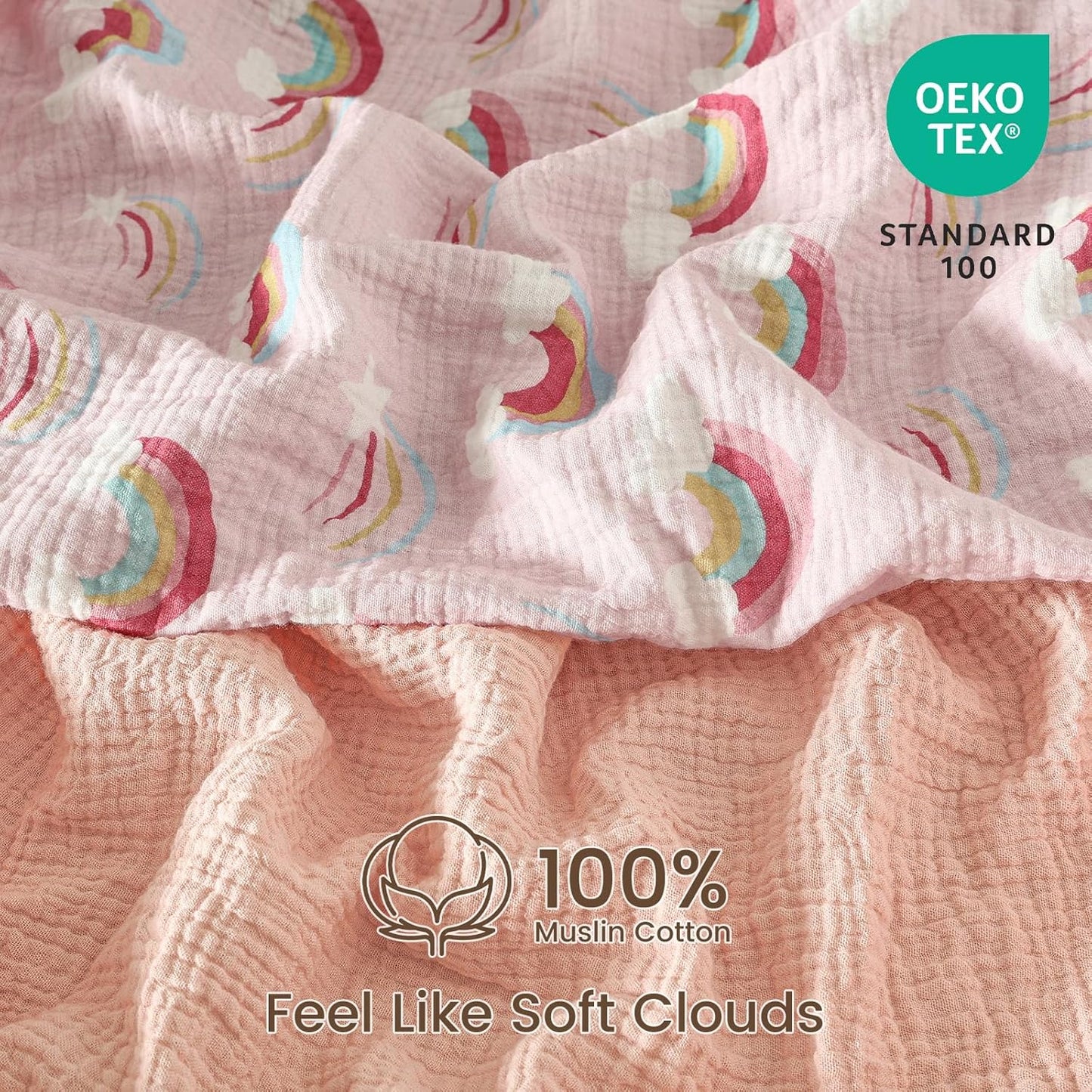 david's kids Muslin Crib Sheets for Boys Girls, 2 Pack 100% Cotton Soft Breathable Fitted Baby