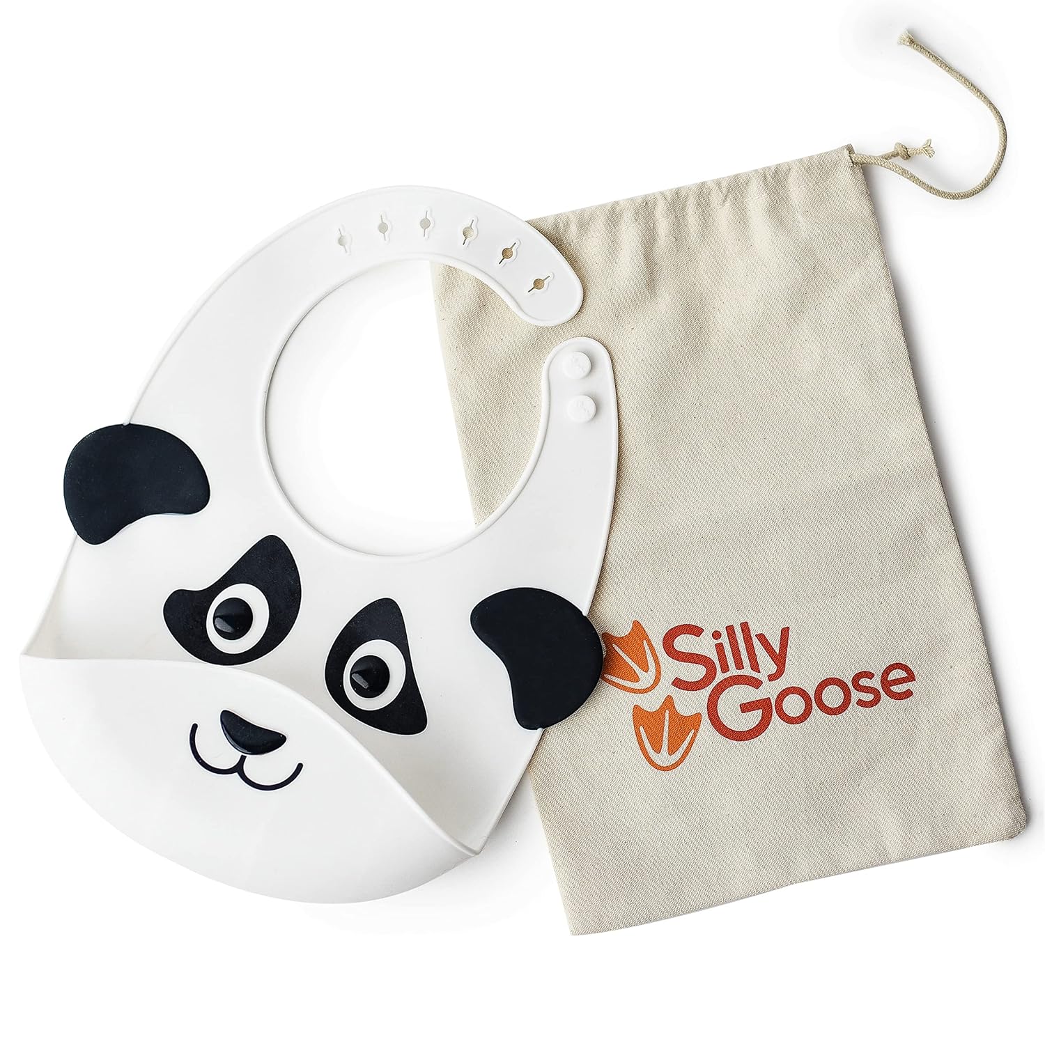 Silly Goose Silicone Animal Baby Bibs for Babies and Toddlers, Waterproof, Adjustable, Soft, Extra