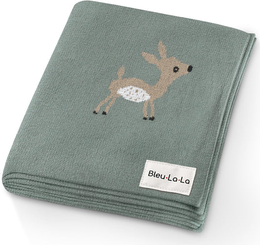 Soft Baby Swaddle Receiving Blanket - 100% Cotton Knit Soft Cozy Receiving Swaddling Crib Stroller