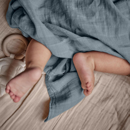 Swaddle - 100% Organic Cotton - Muslin Swaddle Blankets for Newborn, 47" x 47" 2-Pack (Sage Green/Tradewinds)