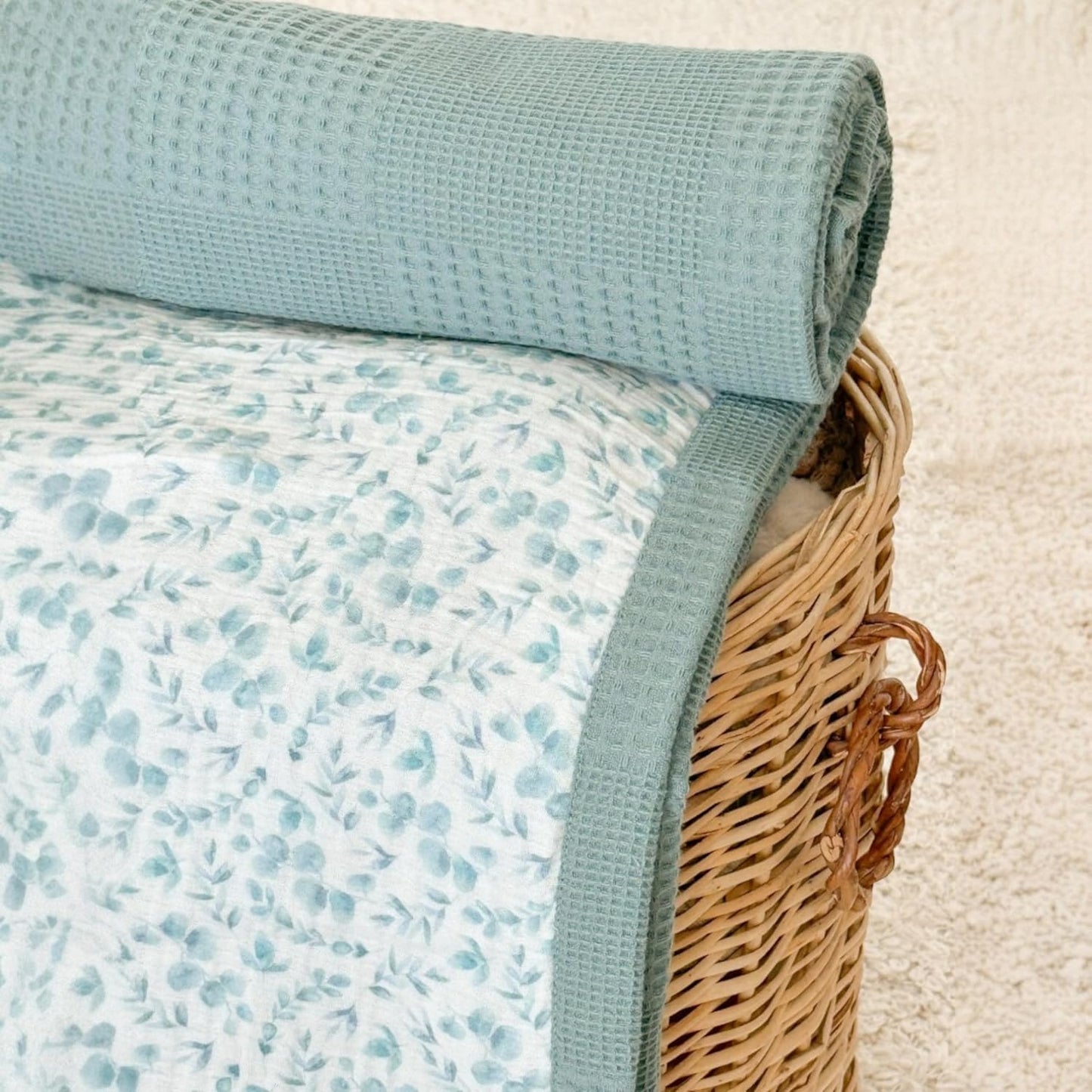 Personalized Baby Blanket with Name – Handmade 100% Organic Cotton Newborn Gift | Custom Knit