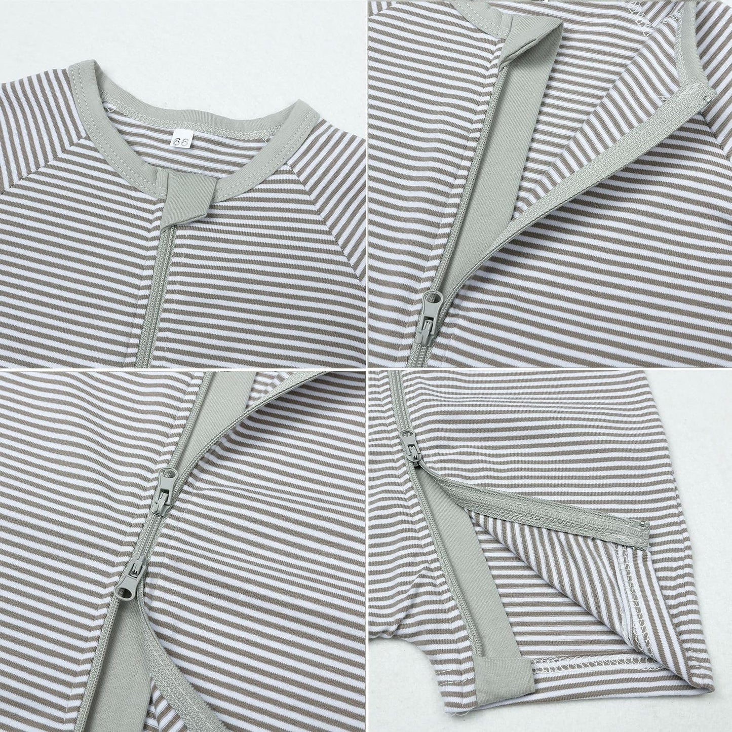 Feidoog Baby Boys 2Pack Rompers Summer Short Sleeve 2 Way Zipper One-Piece Romper Jumpsuit Sleep and Play