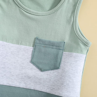 Kupretty Baby Boy Summer Clothes Sleeveless Tank Tops Vest T-Shirt + Casual Shorts Toddler Outfits Set