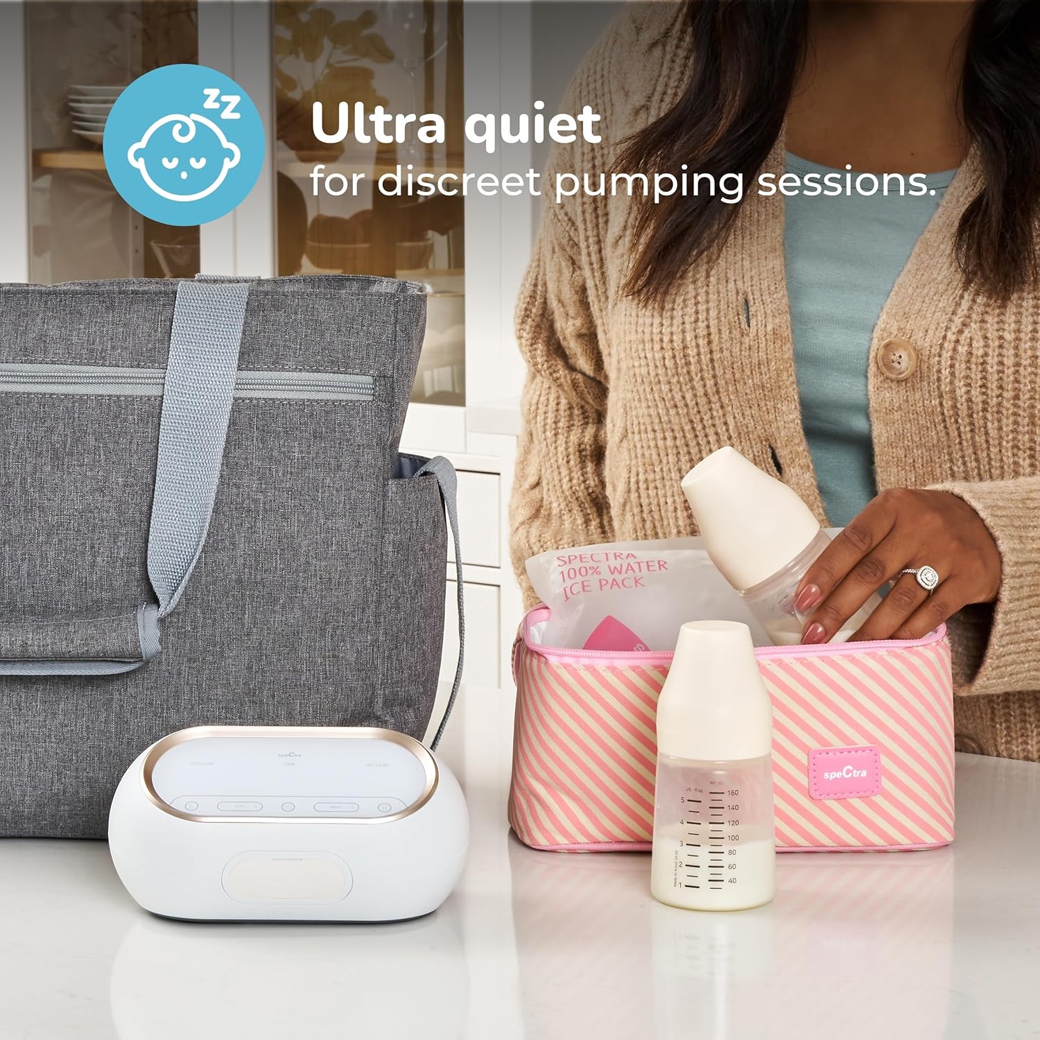 Spectra - Synergy Gold Portable - Dual Adjustable Electric Breast Milk Pump with Tote Bag, Breast