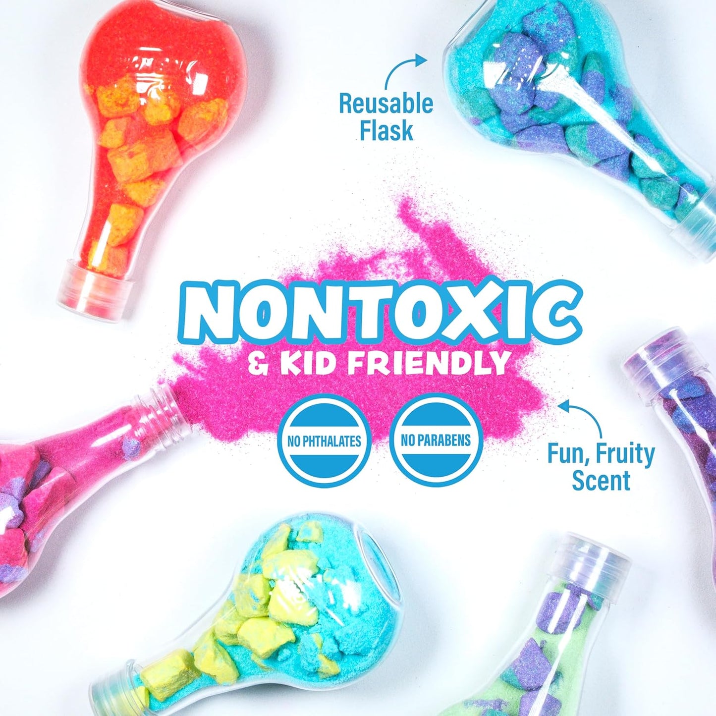 Tub Works® Kids Bath Bomb Potion™ Bath Toy, Variety 6 Pack | Nontoxic | Fizzes, Foams & Bubbles