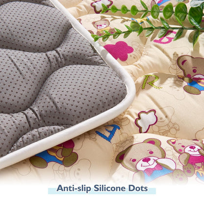 Vibe bear High-Density Foam Baby Play Mat,47x47 Inches Thicken One-Piece Infants Crawling Mat,Comfortable and Soft Baby Playmat,Non Slip Washable Floor Mat for Babies,Infants,Toddlers