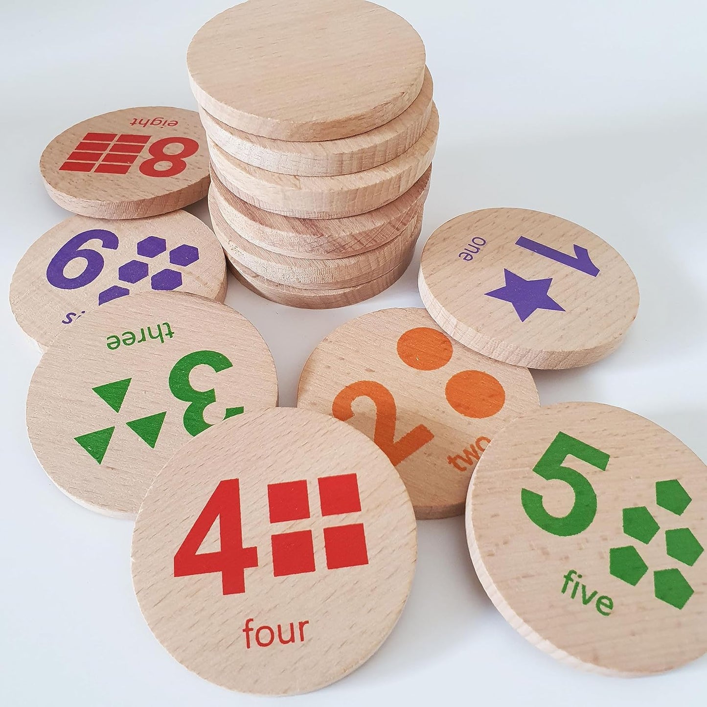 bee smart Wooden Memory Game - Matching Memory Game for Kids 3 and Up, 16Pcs | Educational Toy for Preschool Toddlers Board Games (Numbers)