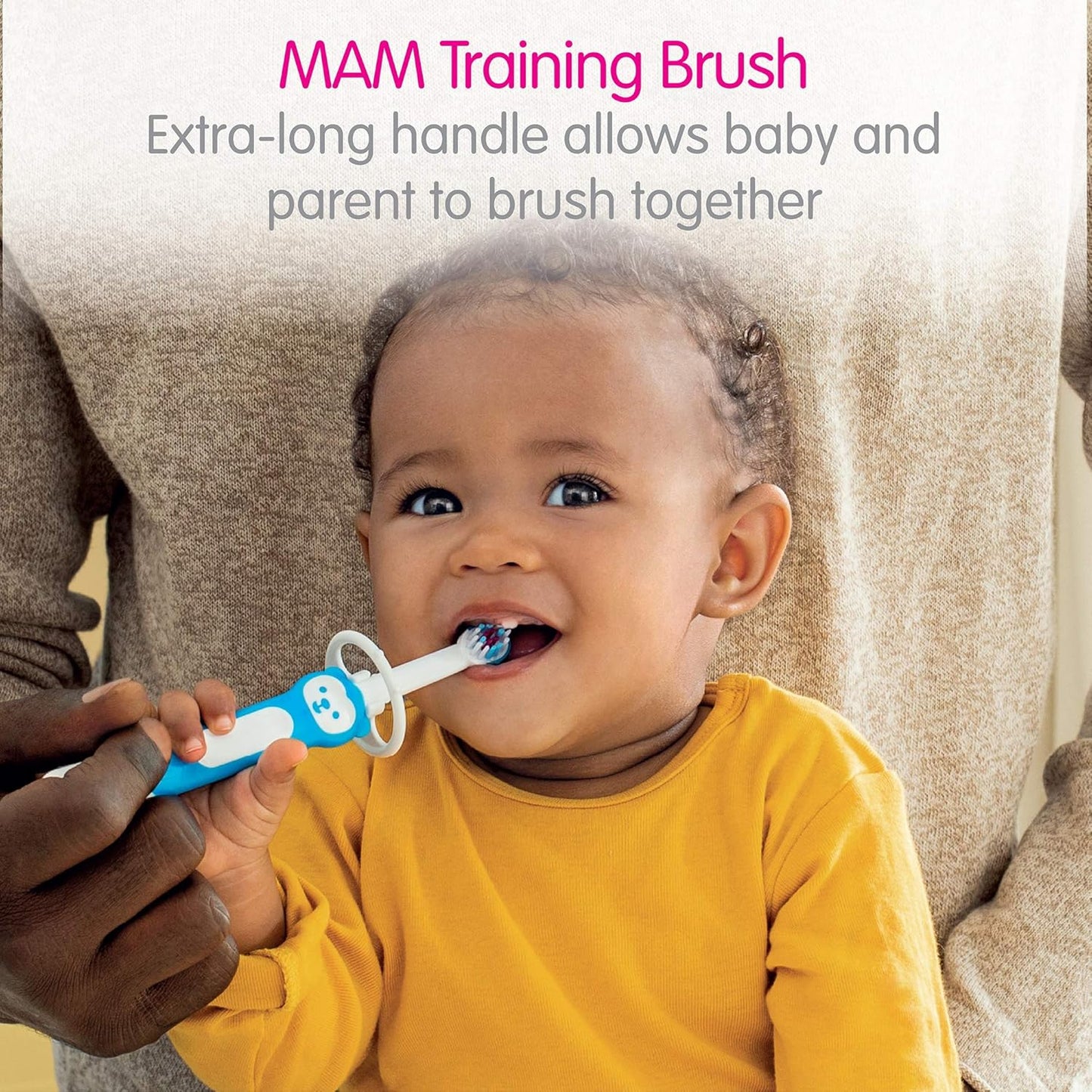 MAM Learn to Brush Set (1 Baby's Brush Toothbrush, 1 Training Brush, 1 Safety Shield), Baby