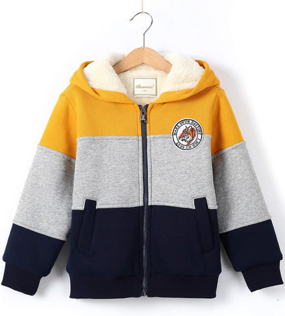 Bumeex Kids Boy's Girl's Sherpa Fleece Lined Jacket Spring Fall Winter Zip up Sweatshirt Hoodie 2-14Y(Toddler/Kid)
