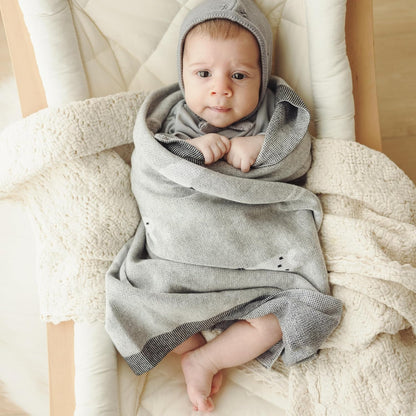 Knit Baby Swaddle Blanket - 100% Luxury Cotton Soft Cozy Receiving Swaddle Crib Stroller Blanket
