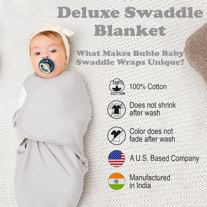 Bublo Baby Swaddles for Newborns - 3 Pack Baby Swaddles for 0-3 Months - Baby Swaddle Sleep Sack