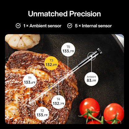 Sync One Smart Wireless Meat Thermometer: Standalone Base with LCD Display, Unlimited WiFi &