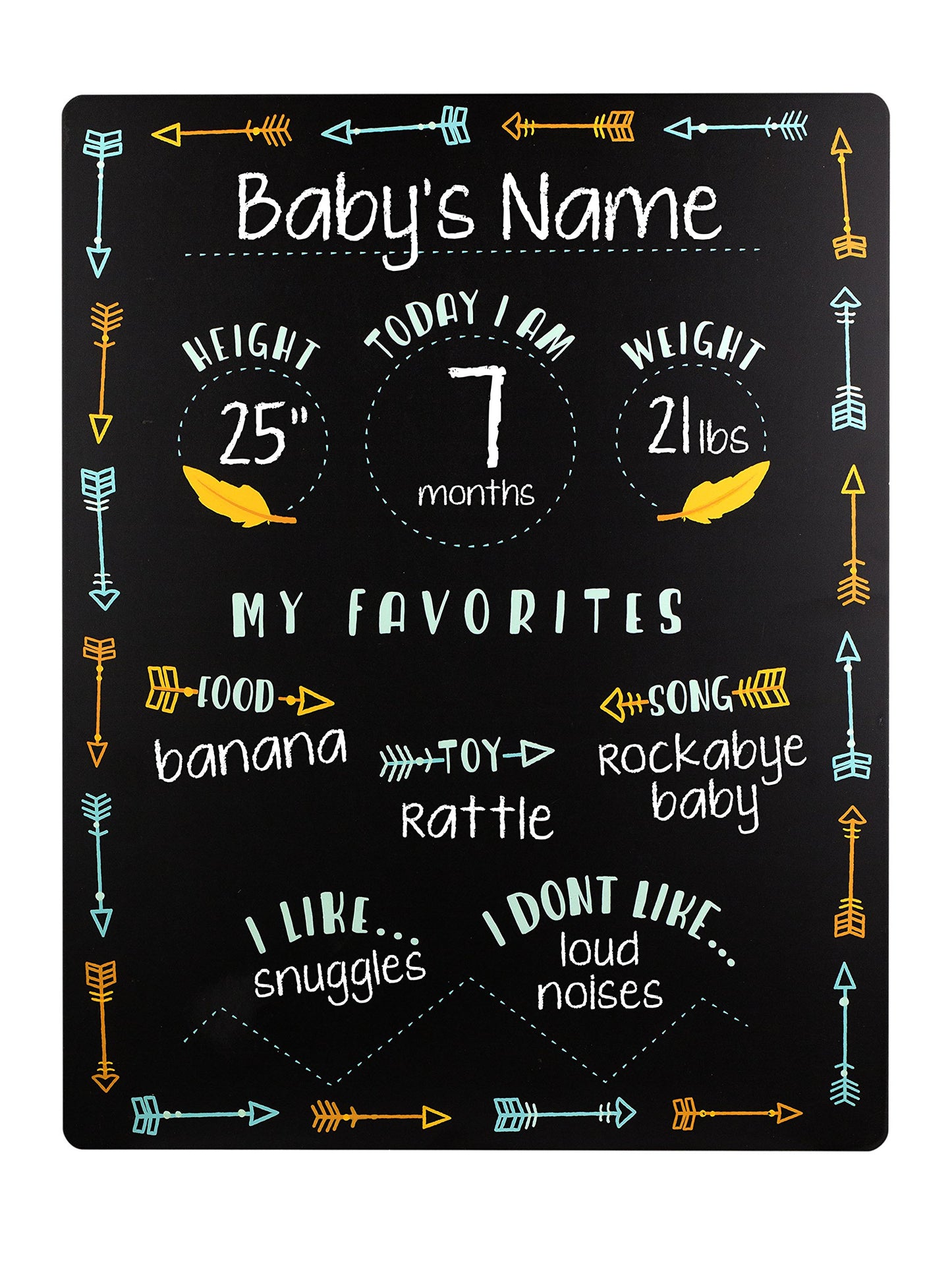 Tiny Idea’s Arrows Baby Milestone Chalkboard, Gender-Neutral Baby Photo Prop, Baby Décor Accessory