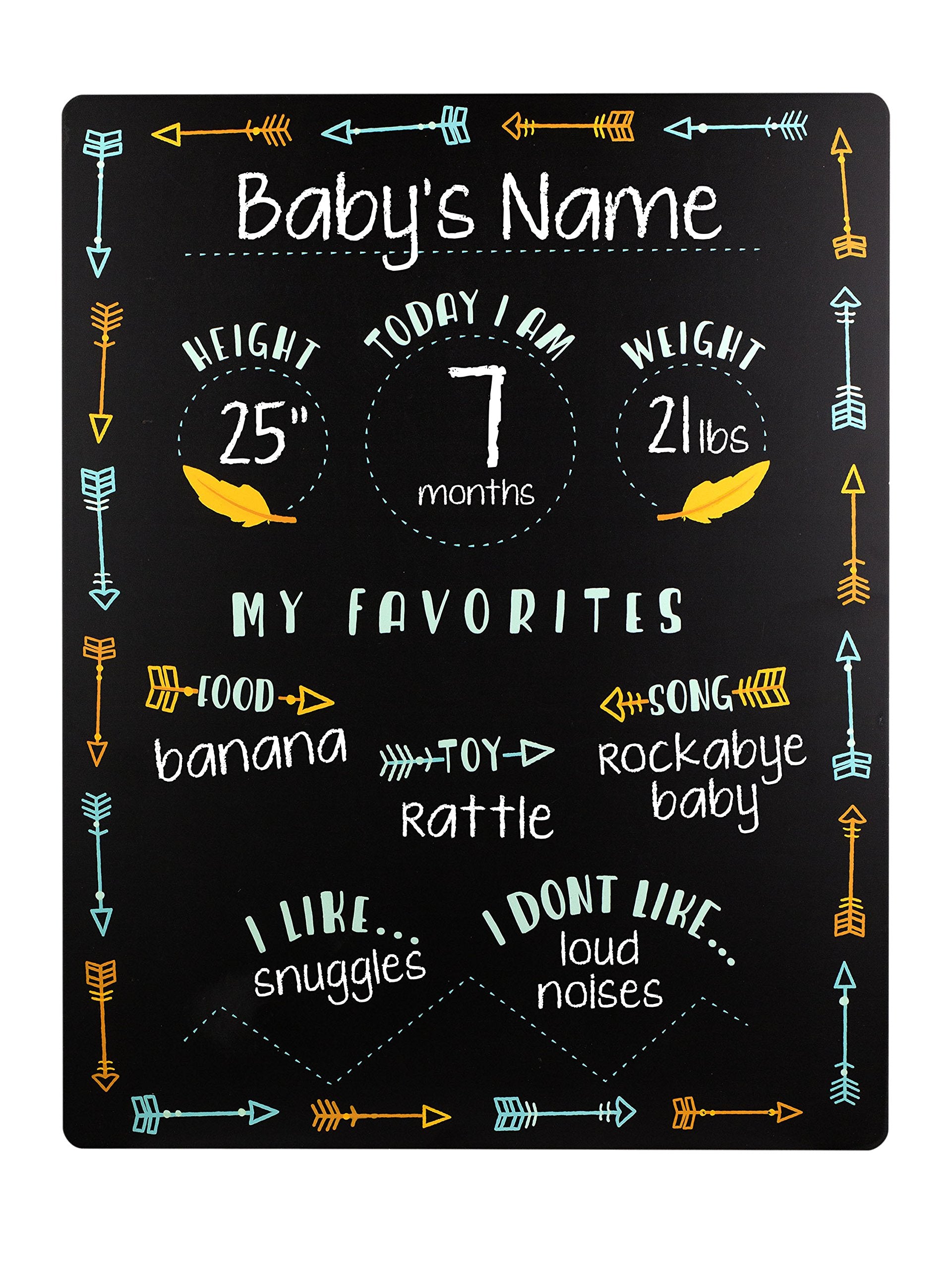 Tiny Idea’s Arrows Baby Milestone Chalkboard, Gender-Neutral Baby Photo Prop, Baby Décor Accessory