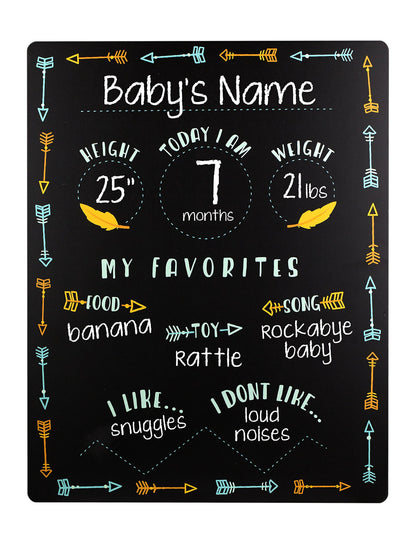 Tiny Idea’s Arrows Baby Milestone Chalkboard, Gender-Neutral Baby Photo Prop, Baby Décor Accessory