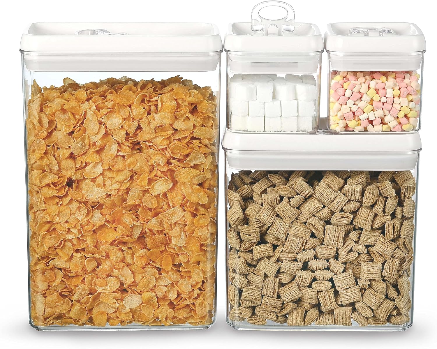 Felli Flip Tite Storage Container with Lid 4" RECTANGULAR Air Tight Ring Flip Top, Stackable