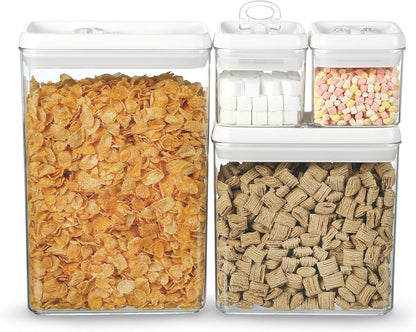 Felli Flip Tite Storage Container with Lid 4" RECTANGULAR Air Tight Ring Flip Top, Stackable