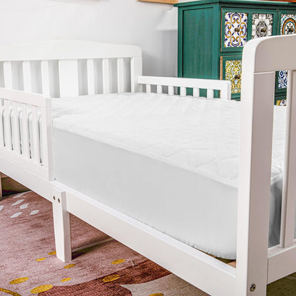 NTBAY 2 Pack Waterproof Crib Mattress Protector, Quilted 28"x52" Toddler Fitted Sheet - Machine