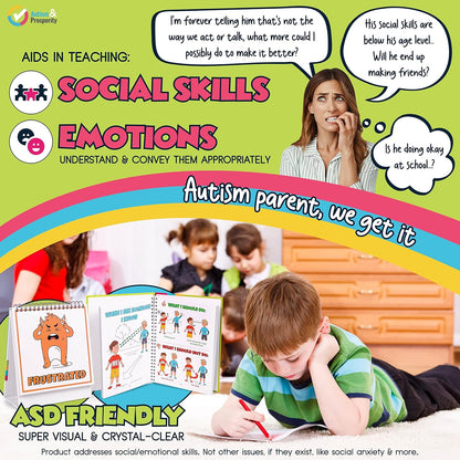 Kids Emotions & Social Life Skills Autistic Children Set ASD Child Boys Girl Teen Learning Materials Toys Game Sensory Special Needs No 1-3 Toddlers Age Gifts 3 4 5-7 8-12 Products