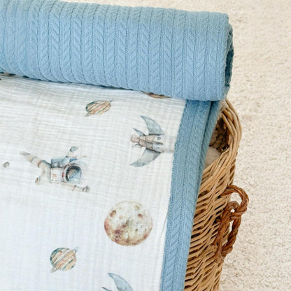 Personalized Baby Blanket with Name – Handmade 100% Organic Cotton Newborn Gift | Custom Knit