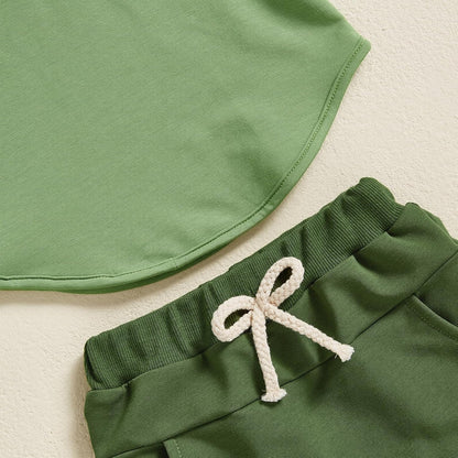 Toddler Baby Boy Summer Hooded Outfit Contrast Color Short Sleeve T Shirt Top Elastic Shorts Summer Clothes Set