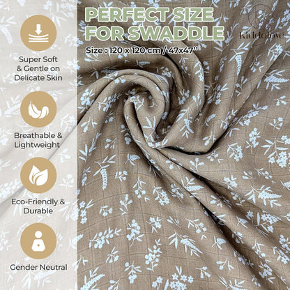 Muslin Swaddle Blankets for Newborn – 3 Pack Large 47"x47" Receiving Blankets – Soft, Breathable & Gentle – Unisex Pastel